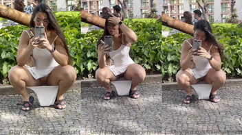Amira Daher sem calcinha mostrando a buceta no parque