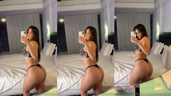 Jaine Cassu gostosa de lingerie se filmando
