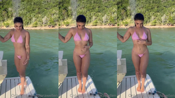 Clara Wellen onlyfans de biquini fio dental se mostrando