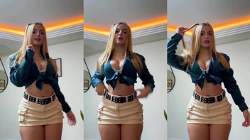 Sarah Estanislau rebolando de mini saia no tiktok