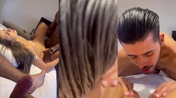 Loira casada transando com o amante na frente do corno