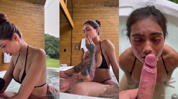 Brenda Trindade chupando piroca com vontade e levando rola na xereca